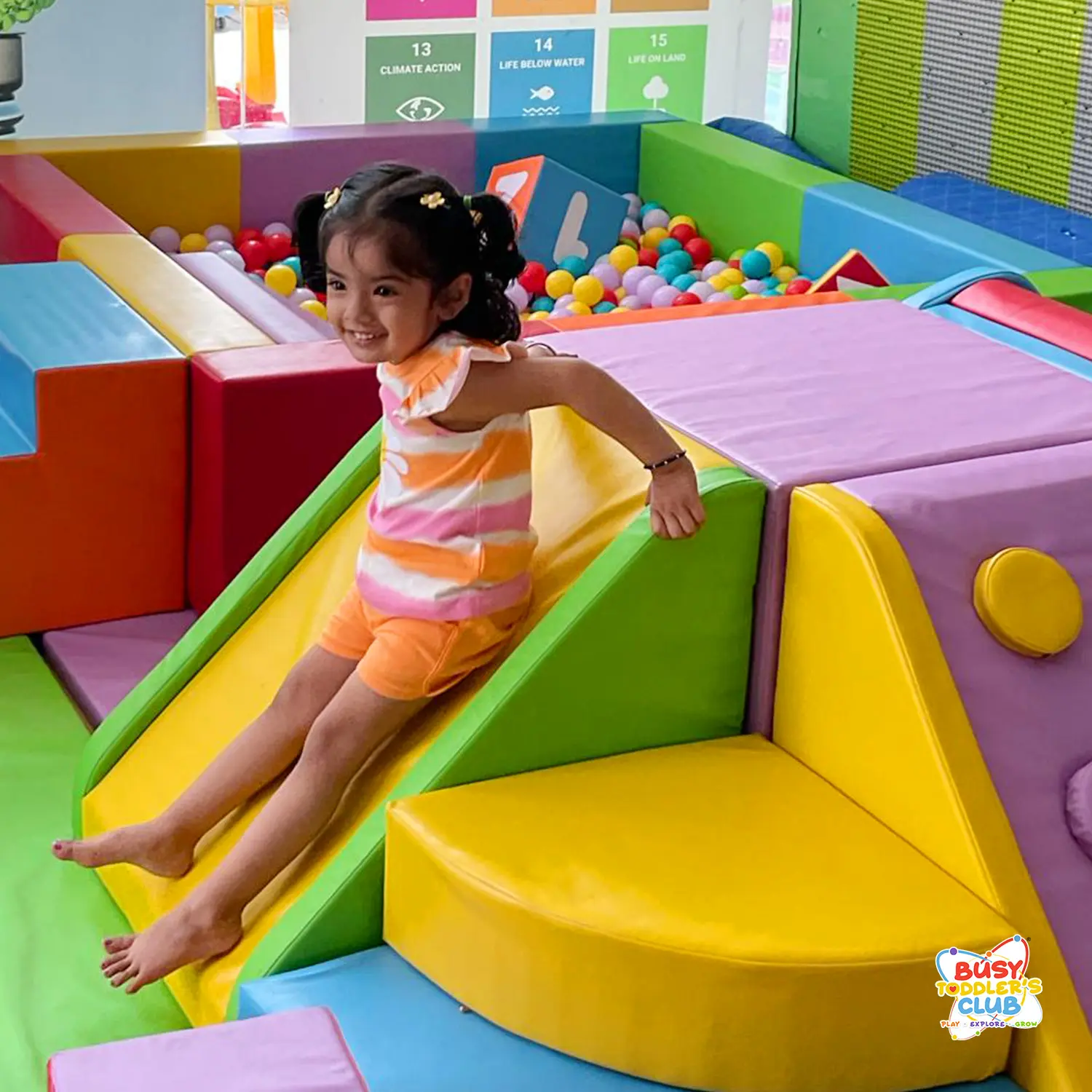 Child on soft slide